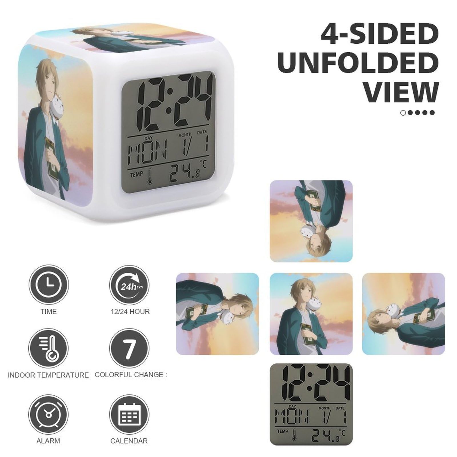 Amazon.co.jp: 夏目友人帳 ニャンコ先生 目覚まし時計 アナログ 大音量